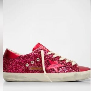Golden goose superstar glitter women’s tennis shoe, size 8